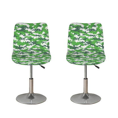 Green And White Digital Camo Print Bar Stool Covers