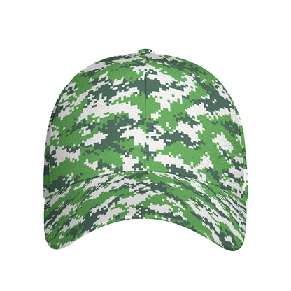 Green And White Digital Camo Print Baseball Cap