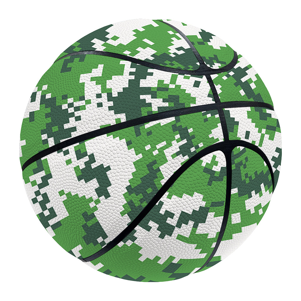 Green And White Digital Camo Print Basketball