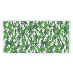 Green And White Digital Camo Print Beach Towel