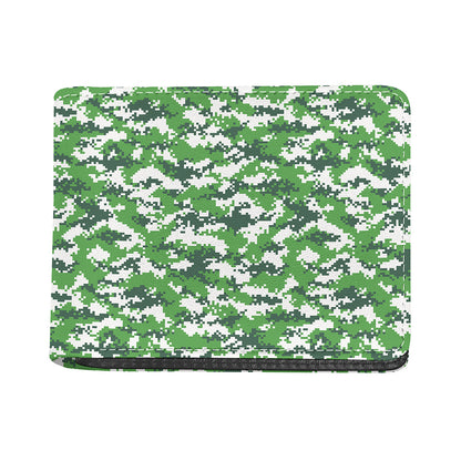 Green And White Digital Camo Print Bifold Wallet