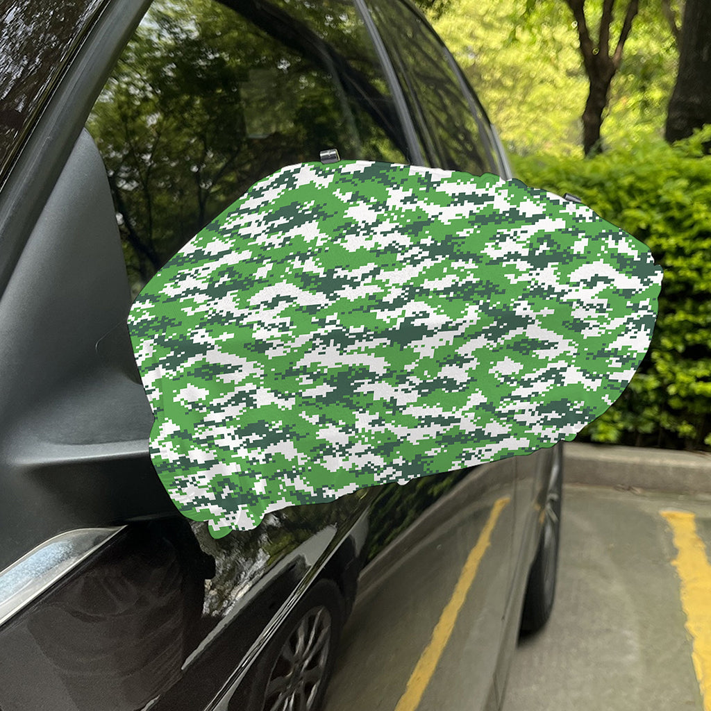 Green And White Digital Camo Print Car Side Mirror Covers
