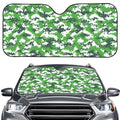 Green And White Digital Camo Print Car Windshield Sun Shade