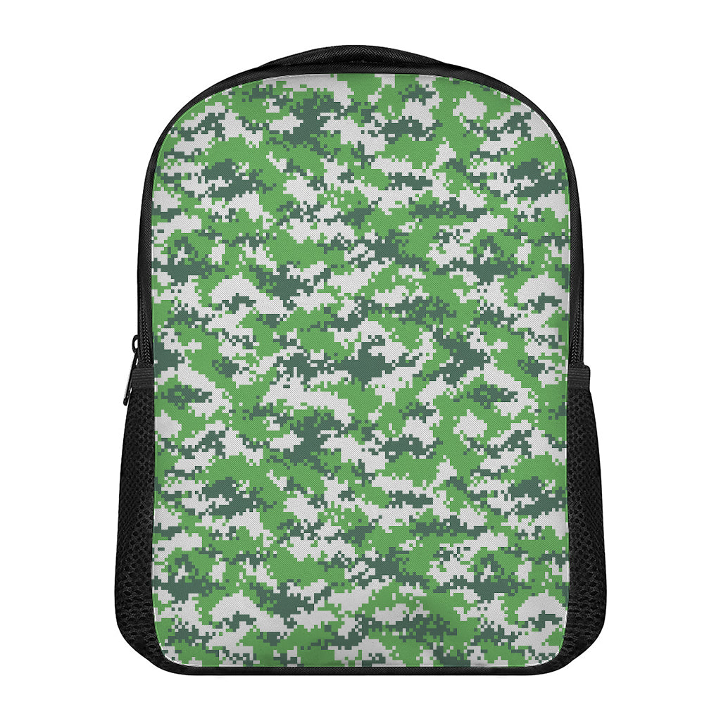 Green And White Digital Camo Print Casual Backpack