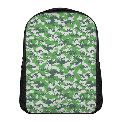 Green And White Digital Camo Print Casual Backpack
