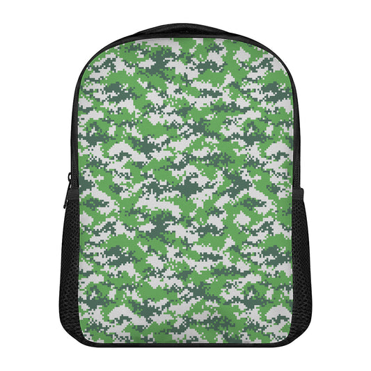 Green And White Digital Camo Print Casual Backpack