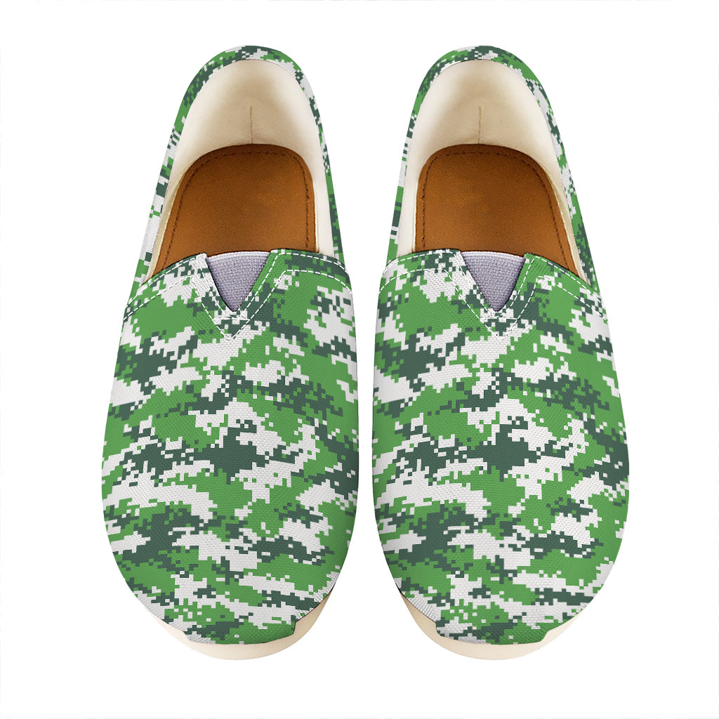 Green And White Digital Camo Print Casual Shoes