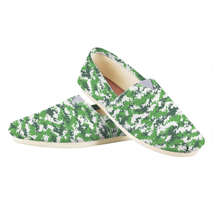 Green And White Digital Camo Print Casual Shoes