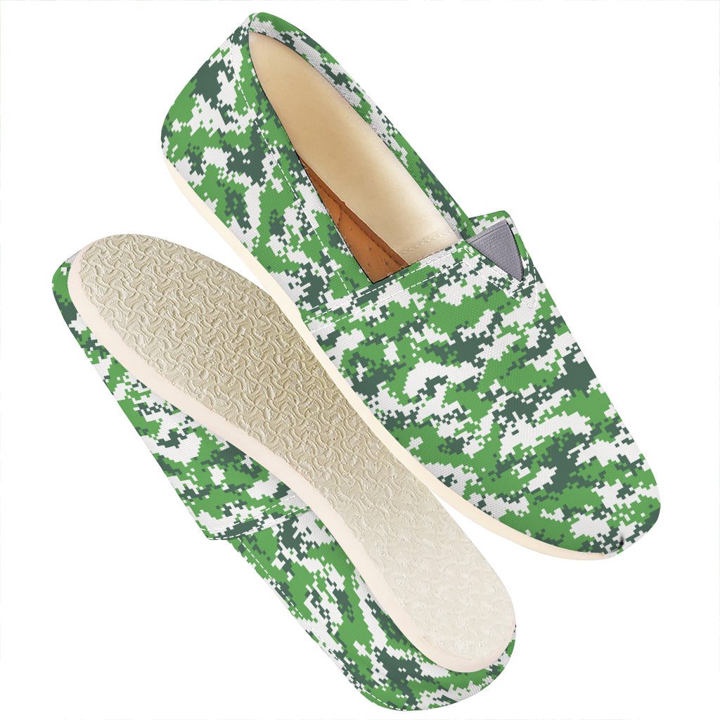 Green And White Digital Camo Print Casual Shoes