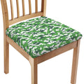Green And White Digital Camo Print Chair Cushion Cover