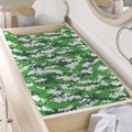 Green And White Digital Camo Print Changing Pad Cover