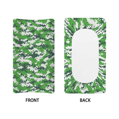 Green And White Digital Camo Print Changing Pad Cover