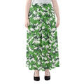 Green And White Digital Camo Print Chiffon Maxi Skirt