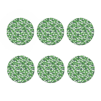 Green And White Digital Camo Print Coaster Set