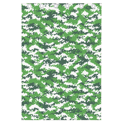 Green And White Digital Camo Print Curtain