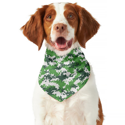 Green And White Digital Camo Print Dog Bandana