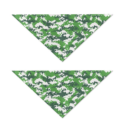 Green And White Digital Camo Print Dog Bandana