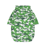 Green And White Digital Camo Print Dog Zip Up Hoodie