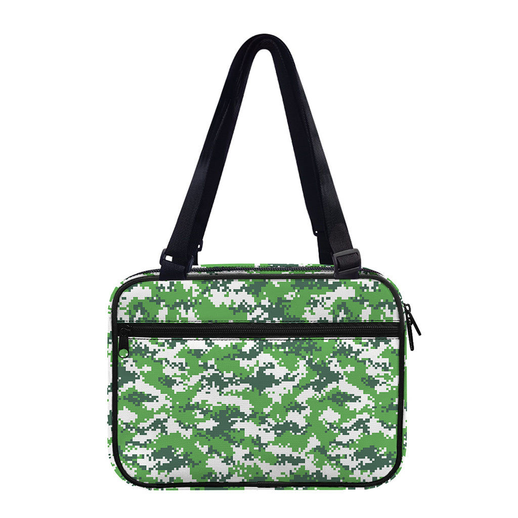 Green And White Digital Camo Print Double Strap Bible Bag