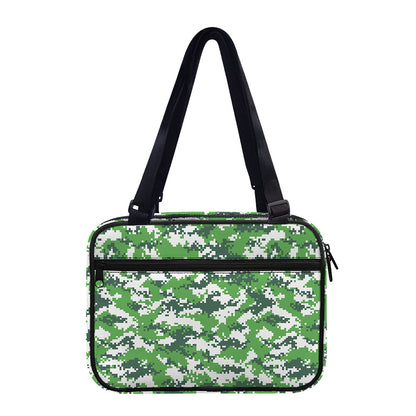 Green And White Digital Camo Print Double Strap Bible Bag