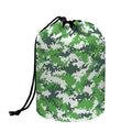 Green And White Digital Camo Print Drawstring Makeup Bag