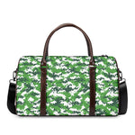 Green And White Digital Camo Print Duffle Bag