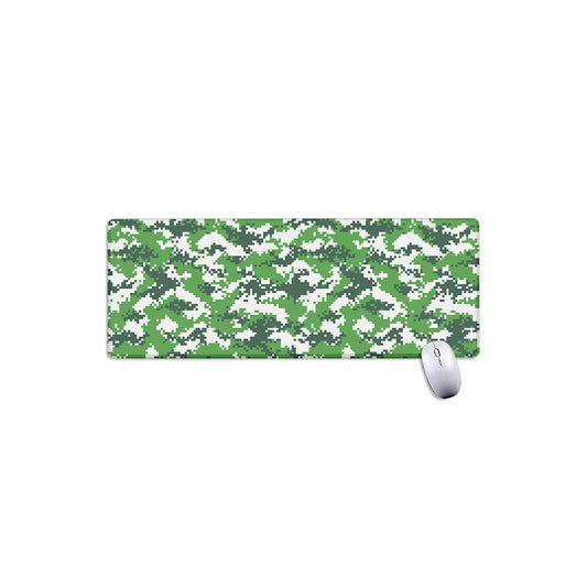 Green And White Digital Camo Print Extended Mouse Pad