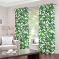 Green And White Digital Camo Print Extra Wide Grommet Curtains
