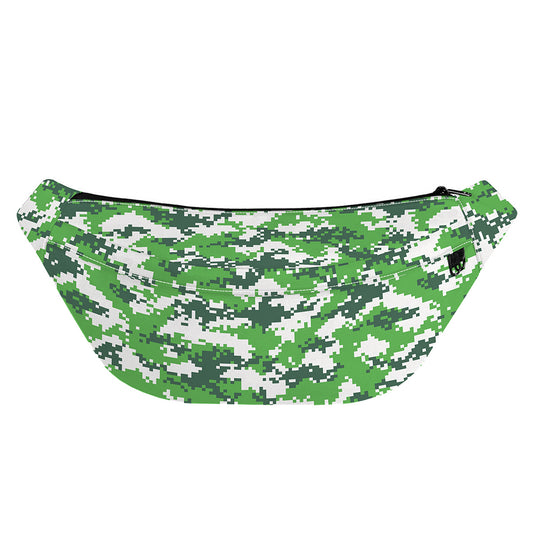 Green And White Digital Camo Print Fanny Pack