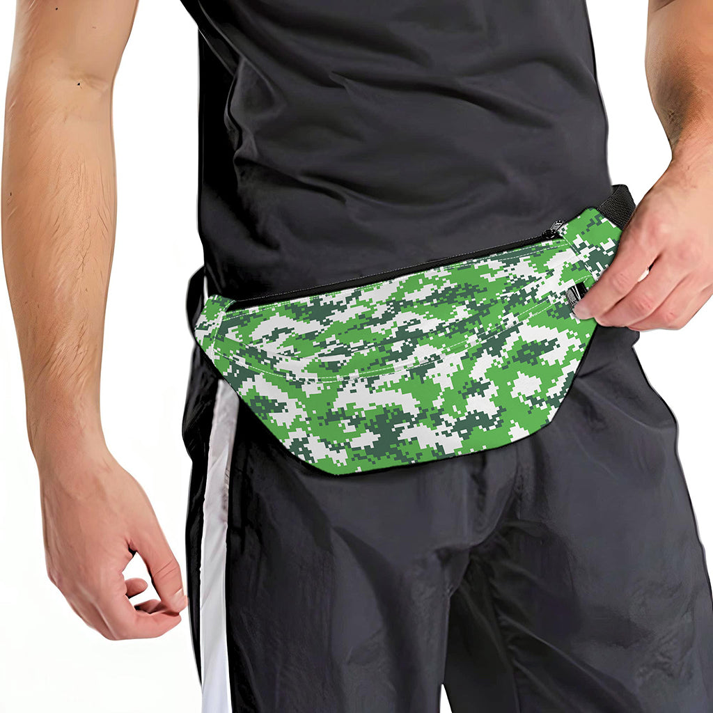 Green And White Digital Camo Print Fanny Pack