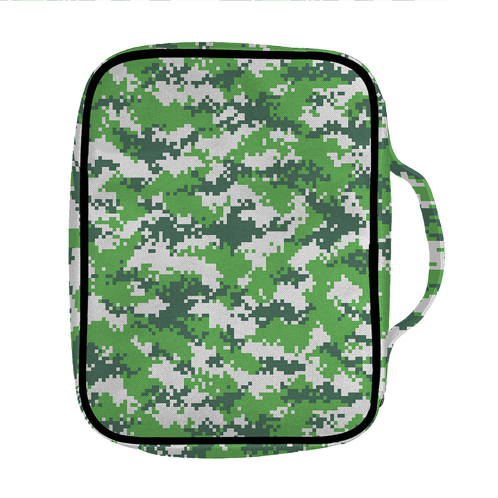 Green And White Digital Camo Print Front Pocket Bible Bag