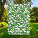 Green And White Digital Camo Print Garden Flag