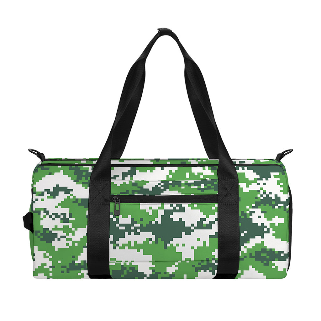 Green And White Digital Camo Print Gym Bag
