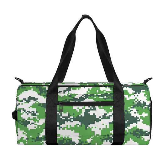 Green And White Digital Camo Print Gym Bag