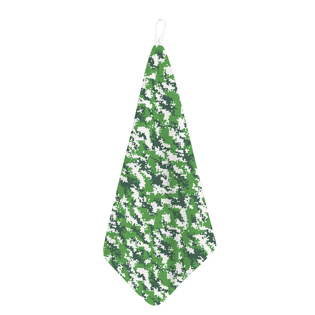 Green And White Digital Camo Print Hand Towel