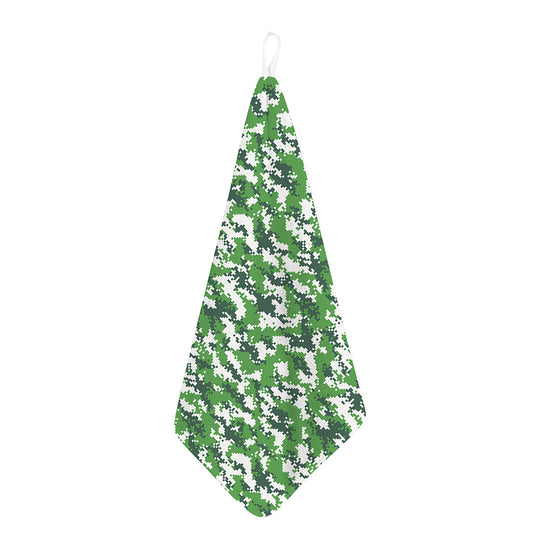 Green And White Digital Camo Print Hand Towel