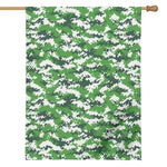Green And White Digital Camo Print House Flag