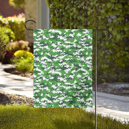 Green And White Digital Camo Print House Flag