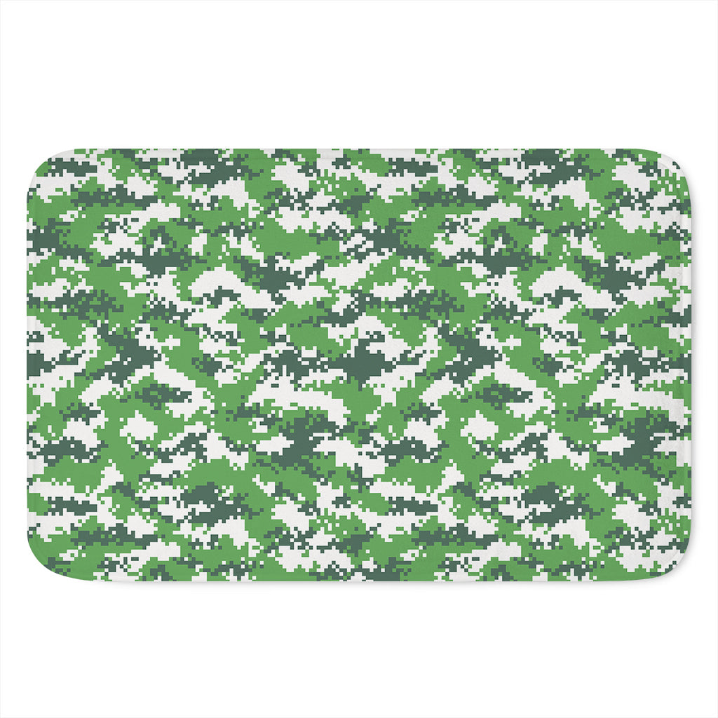 Green And White Digital Camo Print Indoor Door Mat