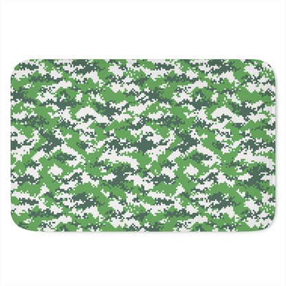 Green And White Digital Camo Print Indoor Door Mat