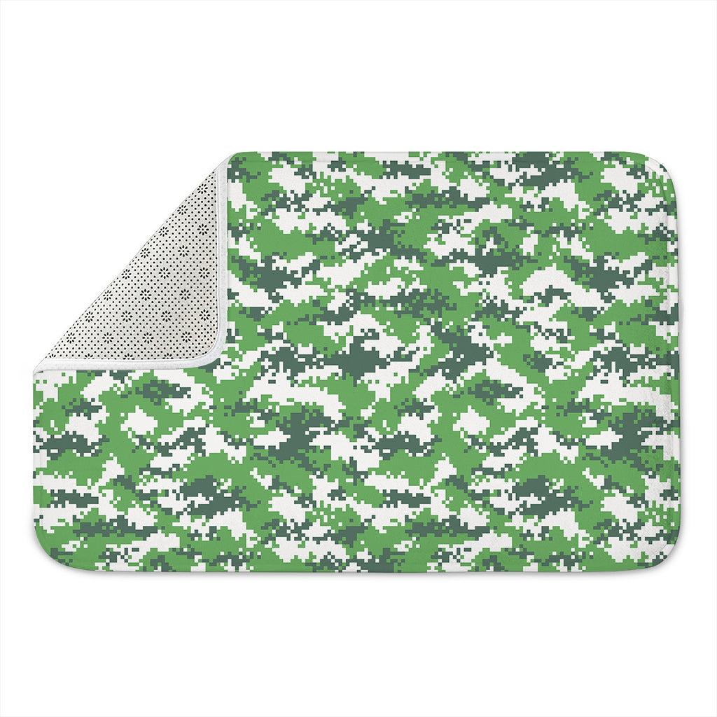 Green And White Digital Camo Print Indoor Door Mat