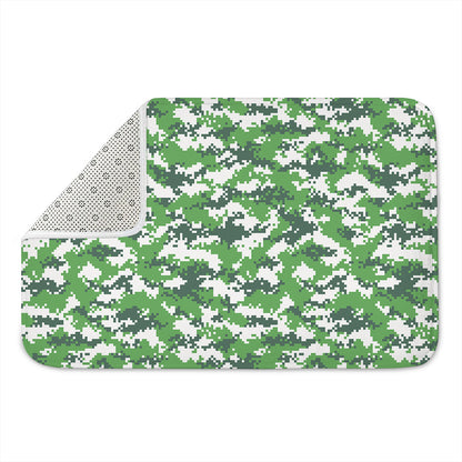 Green And White Digital Camo Print Indoor Door Mat