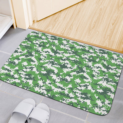 Green And White Digital Camo Print Indoor Door Mat