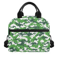 Green And White Digital Camo Print Insulated Lunch Bag