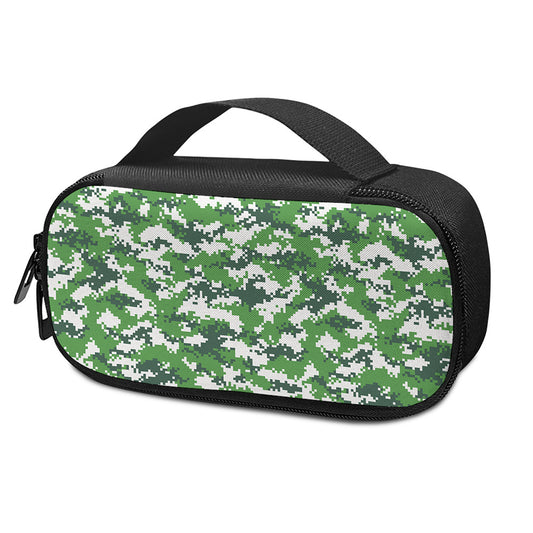 Green And White Digital Camo Print Insulin Cooler Travel Case