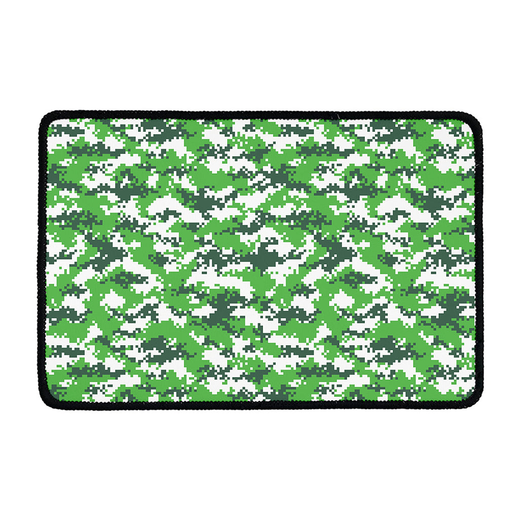 Green And White Digital Camo Print Kitchen Mat