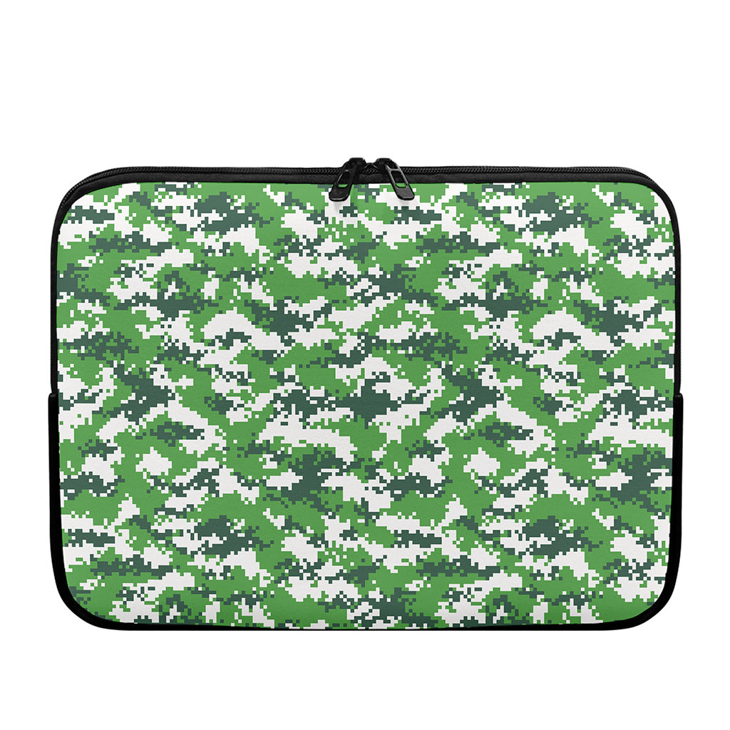 Green And White Digital Camo Print Laptop Sleeve