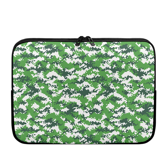 Green And White Digital Camo Print Laptop Sleeve