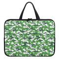 Green And White Digital Camo Print Laptop Sleeve With Handle