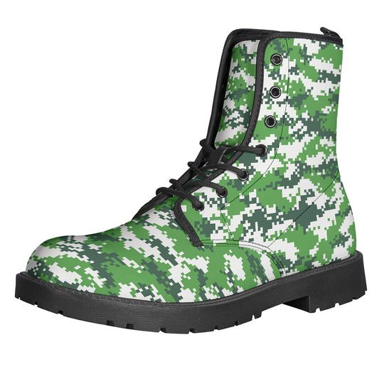 Green And White Digital Camo Print Backpack